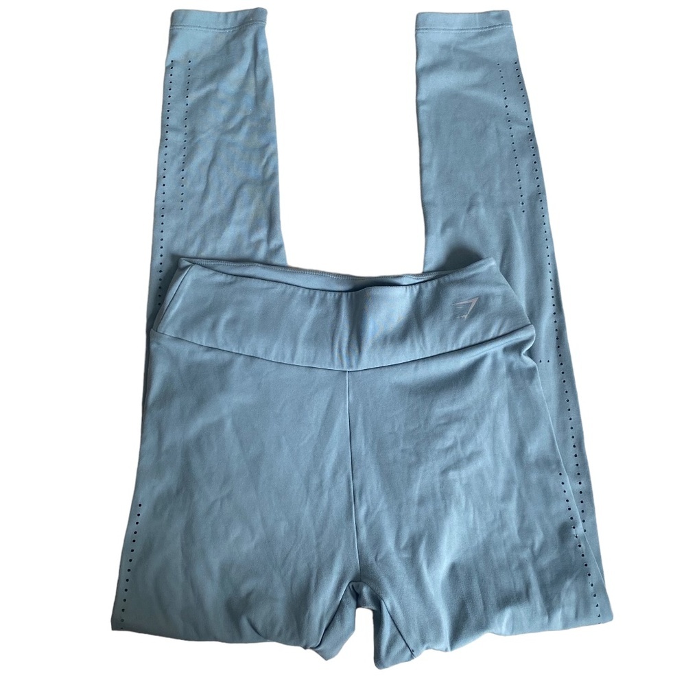 Gymshark Laser Cut Tights BLUE gray smooth airbrush effect size M medium - Picture 10 of 12